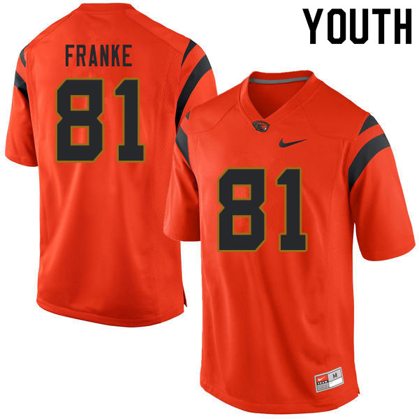 Youth #81 Ryan Franke Oregon State Beavers College Football Jerseys Sale-Orange